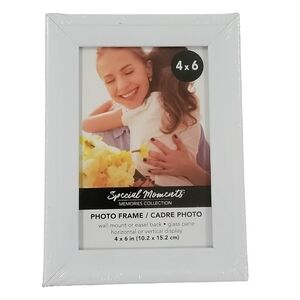 Special Moments photo frame 4" X 6" white frame glass pane